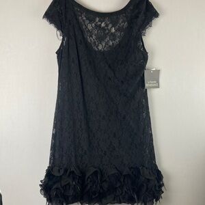 La Nouvelle Renaissance Black Lace Midi Dress
